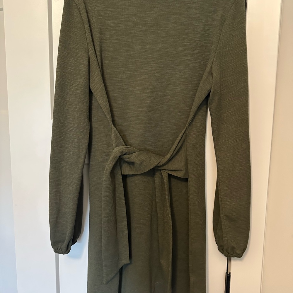 Olive Long Sleeve Dress - Picture 2 of 4